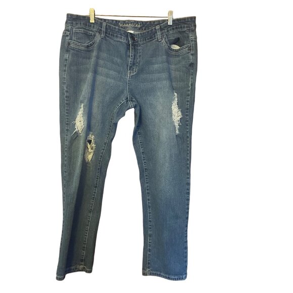 Maurices Plus size 22 women's jeans distressed embellished pockets - Picture 2 of 8
